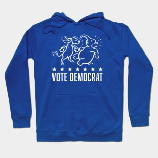 Vintage 1950's Vote Democrat Boxing Donkey (White) Hoodie